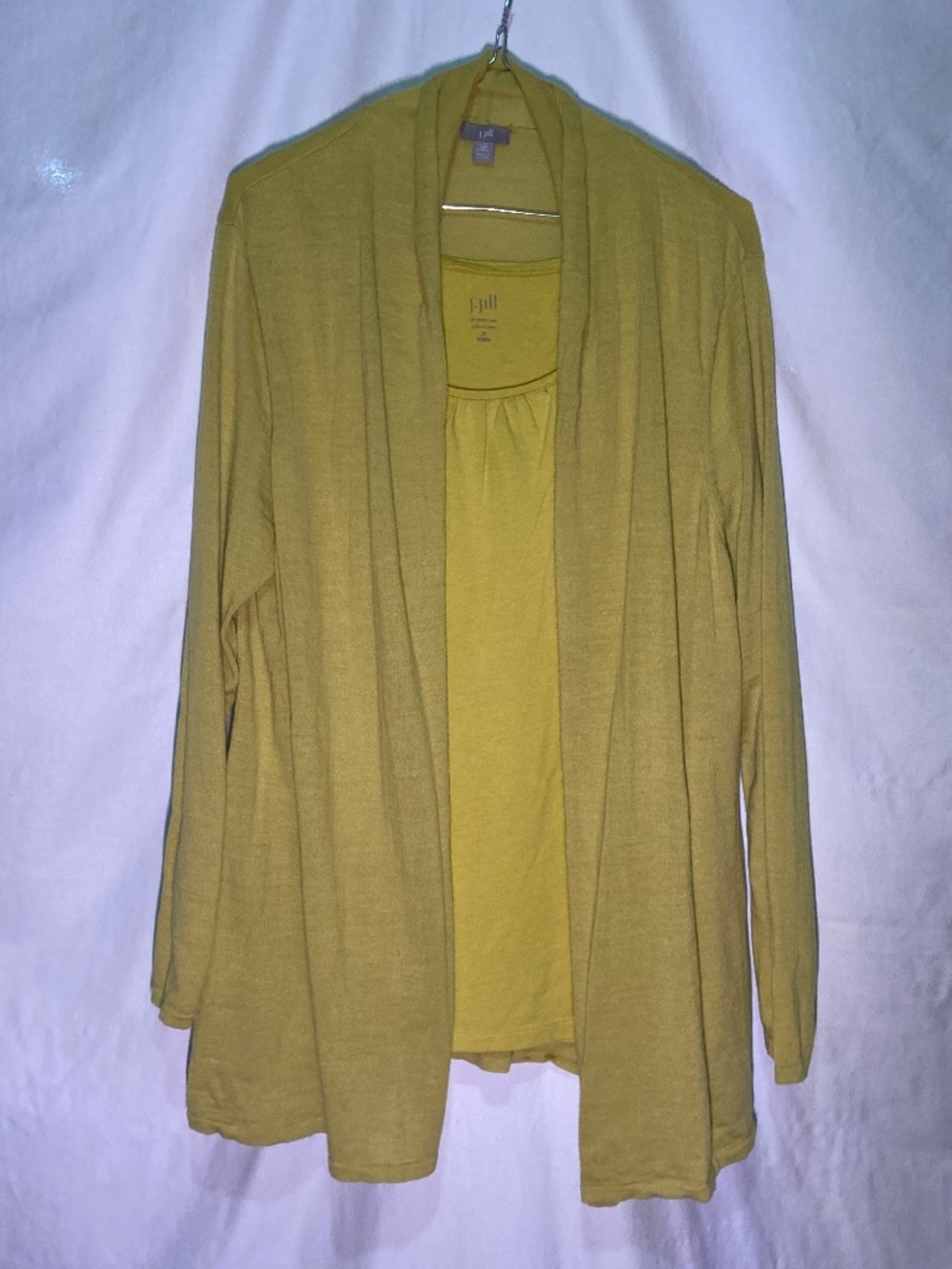 Cardigan and Tank Top Set - yellow - J. Jill - 2X